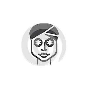 Cucumber face mask vector icon