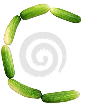 Cucumber and font c and light background