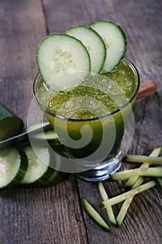 Cucumber fresh juice photo