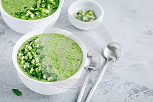 Cucumber Gazpacho. Green fresh cold summer soup