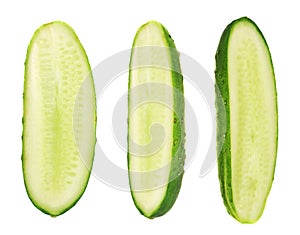 Cucumber halves isolated