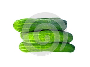 Cucumber isolate with white background, top view