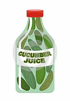 Cucumber juice. Juice from fresh vegetables. Cucumbers in a tran