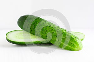 Cucumber over white background