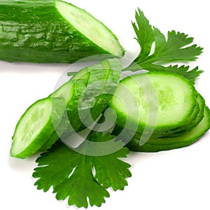 Cucumber with parsley