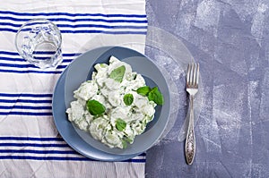 Cucumber salad with mint