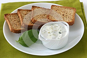 Cucumber sauce in a bowl