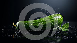 Realistic 8k Commercial Photography: Stunning Cucumber Image With Water Droplets photo