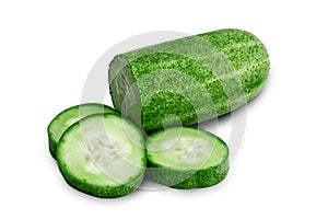 Cucumber slice isolated on white background
