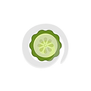 Cucumber slice vector icon symbol isolated on white background