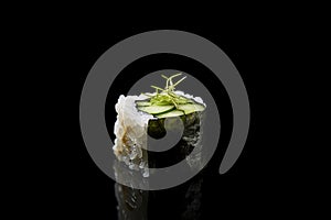 Cucumber Sushi Rolls, Kappa Maki, Japanese Food, Vegan Rolls with Cucumber, Rice, Avocado, Nori