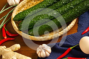 Cucumber on the table