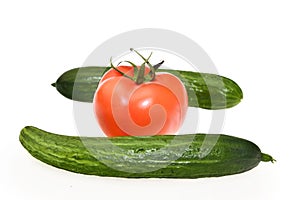 Cucumber and tomato