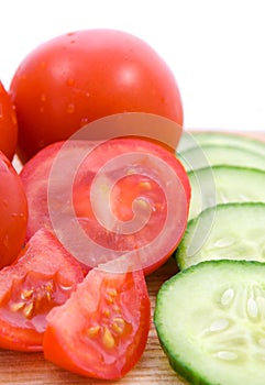 Cucumber and tomatoes