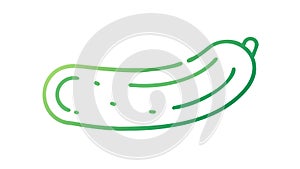 Cucumber vegetable outline food graphic , vector design Generative AI photo