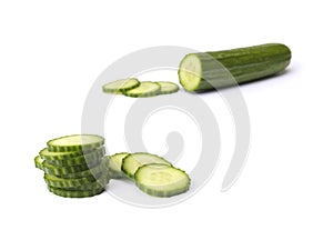 Cucumber on white - Stock Image