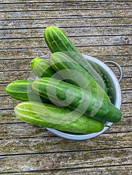 Cucumbers in a drainer