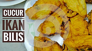 Cucur Ikan bilis or anchovies fritters photo