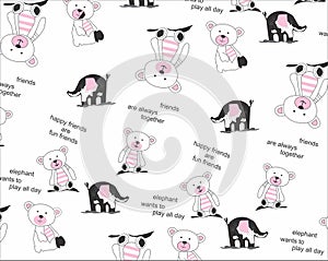 cuddly bear animals print design