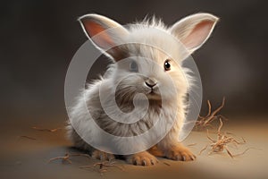 Cuddly Cute baby rabbit. Generate Ai