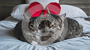 Cuddly Feline Duo Shares a Cozy Moment. Concept Cats, Cuddling, Cozy, Pets, Feline Duo