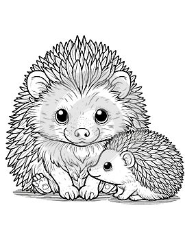 Cuddly Hedgehog Coloring Page