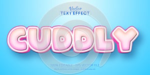 Cuddly text, cartoon style editable text effect