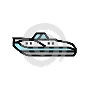 cuddy cabins boat color icon vector illustration