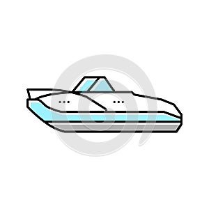 cuddy cabins boat color icon vector illustration