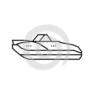 cuddy cabins boat line icon vector illustration