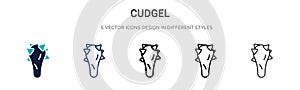 Cudgel icon in filled, thin line, outline and stroke style. Vector illustration of two colored and black cudgel vector icons