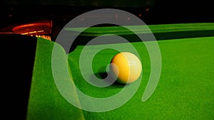 The cue ball and the pocket