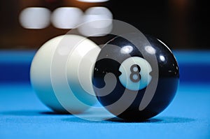Cue and Black Eight Balls photo
