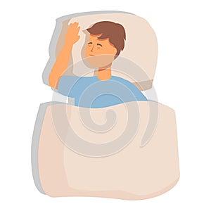 Cue boy sleeping icon cartoon vector. Resting sleep