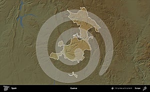 Cuenca highlighted, Spain. Physical