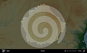 Cuenca highlighted, Spain. Physical