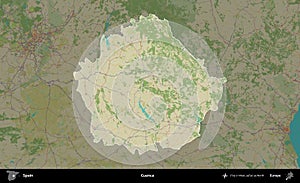 Cuenca highlighted, Spain. Topographic Humanitarian