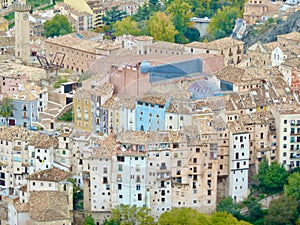 Cuenca, Hanging houses, medieval town, situated in the middle of 2 ravines, UNESCO world heritage site. Spain.