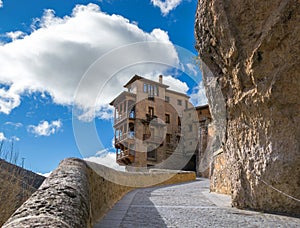 Cuenca, Spain. February, 08 of 2017. Beautiful city with its houses hanging