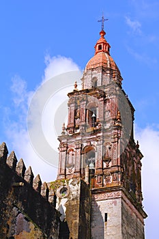 Belfry of the Cuernavaca cathedral in morelos, mexico photo