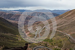 Cuesta de Lipan downhill highway to Purmamarca - Jujuy, Argentina