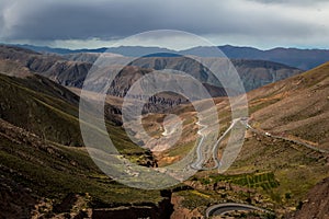 Cuesta de Lipan downhill highway to Purmamarca - Jujuy, Argentina photo