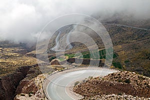 The Cuesta del Lipan, a zigzag and steep section of National Route 52, Province of Jujuy, Argentina