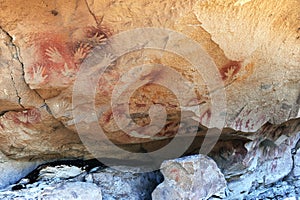 The Cueva de las Manos, exceptional assemblage of cave art, executed between 13,000 and 9,500 years ago