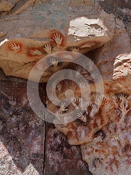 Cueva de los Manos or Cave of the Hands in Patagonia. Argentina photo