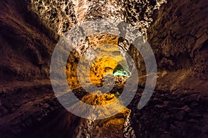 Cueva de Los Verdes, an amazing lava tube on the island of Lanzarote. Canary Islands. Spain photo