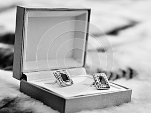 Cufflinks in box