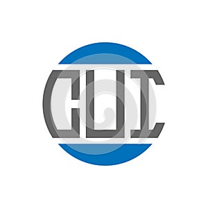 CUI letter logo design on white background. CUI creative initials circle logo concept. photo