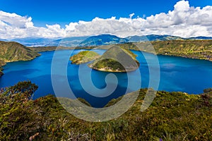 Cuicocha lagoon inside the crater of the volcano Cotacachi