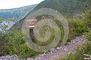 Cuicocha trail sign